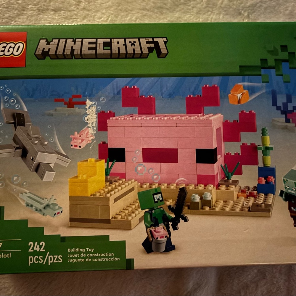 LEGO Minecraft Pink Axolotl Building Toy